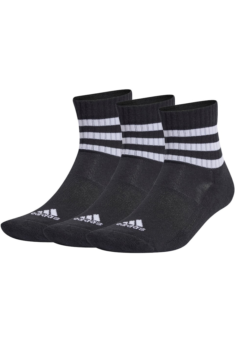 Set 3 perechi sosete  3-Stripes Cushioned Sportswear Mid-Cut - negru -