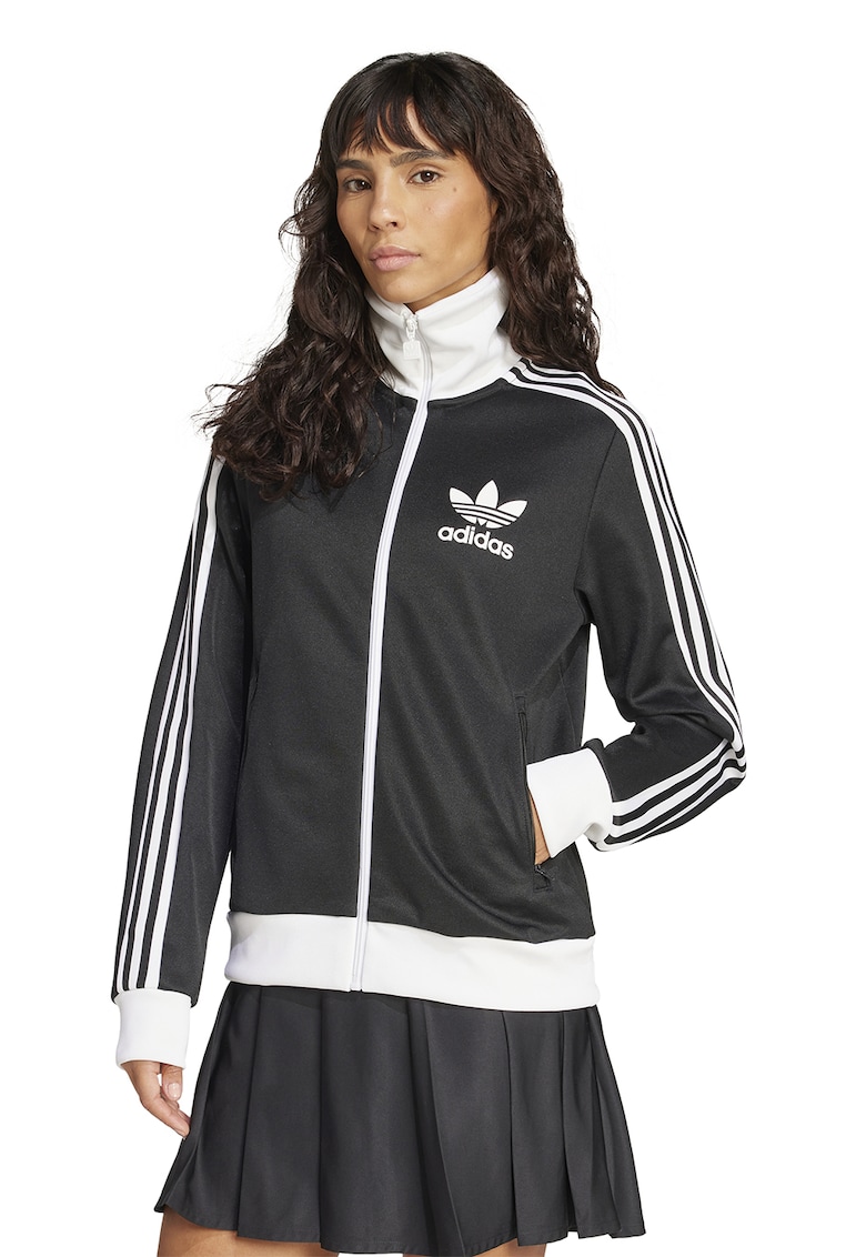 Bluza de trening cu fermoar si detaliu logo Heritage