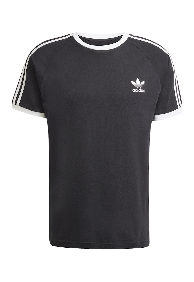 Tricou cu decolteu la baza gatului si maneci raglan - Alb/Gri antracit