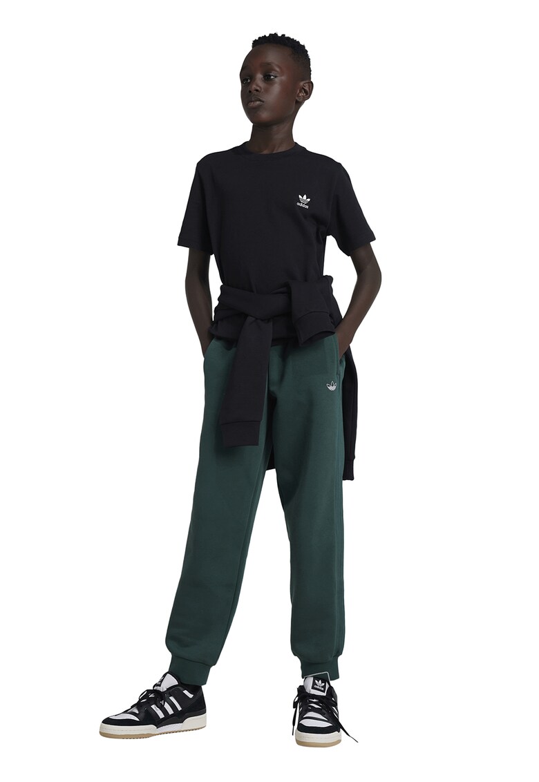 Tricou regular fit cu decolteu la baza gatului - Alb/Negru