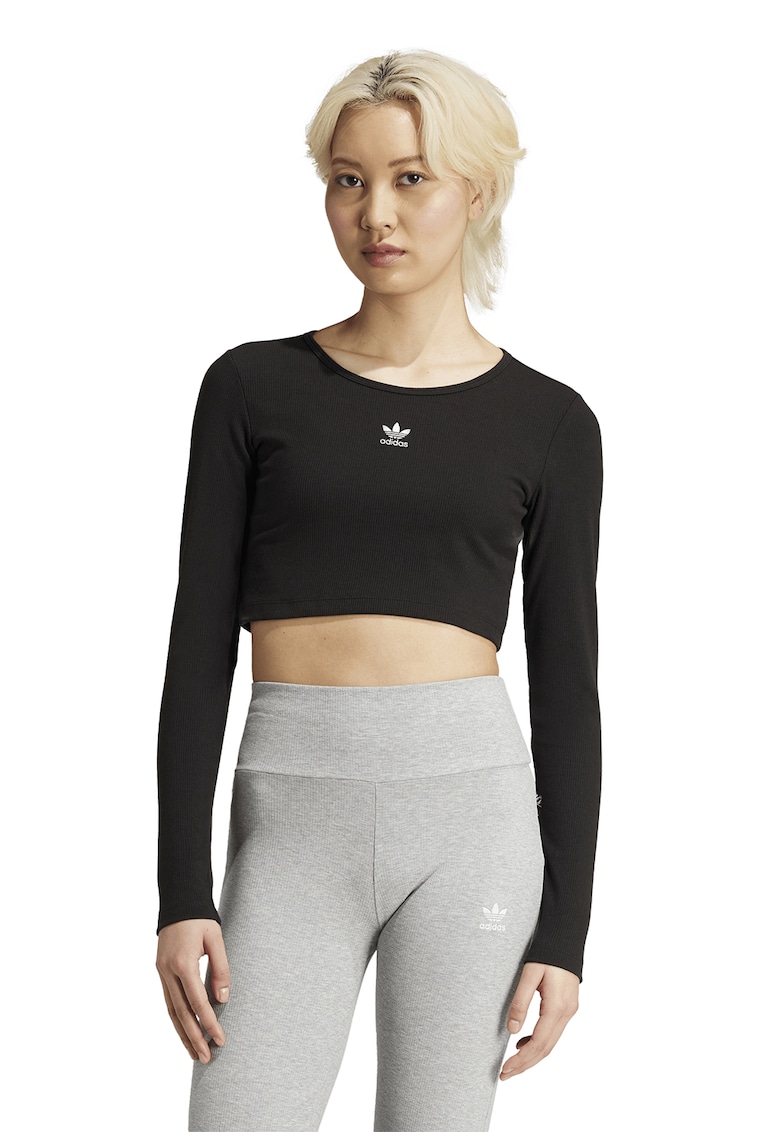 Bluza crop slim fit striata