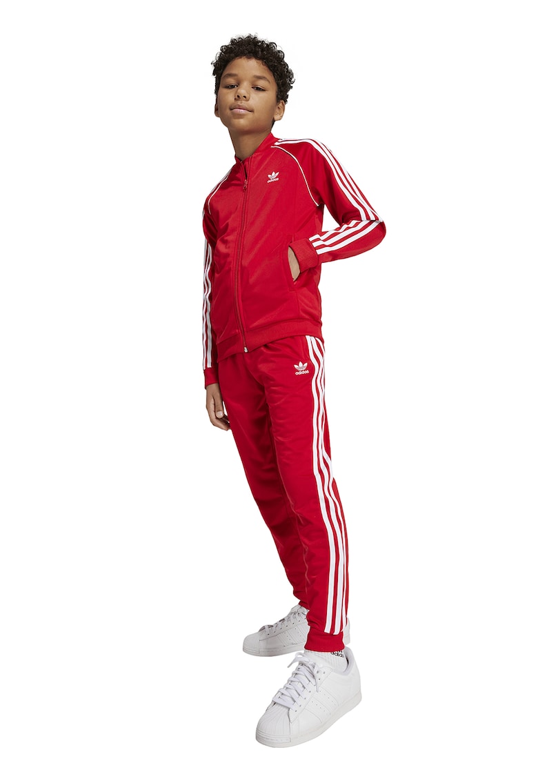 Bluza de trening cu fermoar si broderie logo