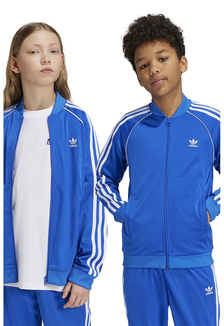 Bluza de trening cu fermoar si broderie logo