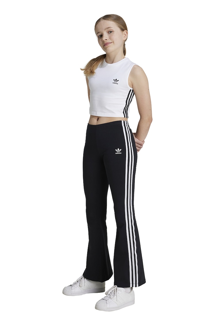 Pantaloni de trening cu croiala bootcut si talie medie