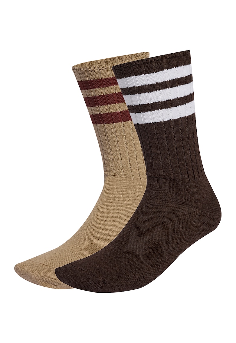 Set de sosete lungi unisex din amestec de in cu dungi - 2 perechi