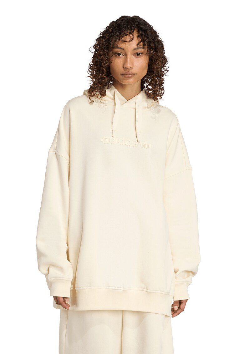 Hanorac supradimensionat cu imprimeu logo cauciucat