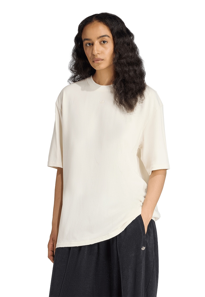 Tricou de bumbac organic cu decolteu la baza gatului