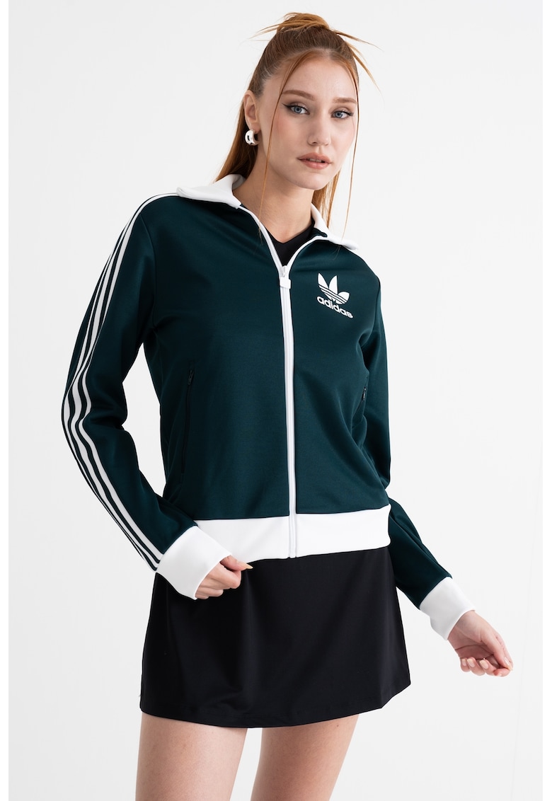 Bluza de trening cu fermoar si detaliu logo Heritage