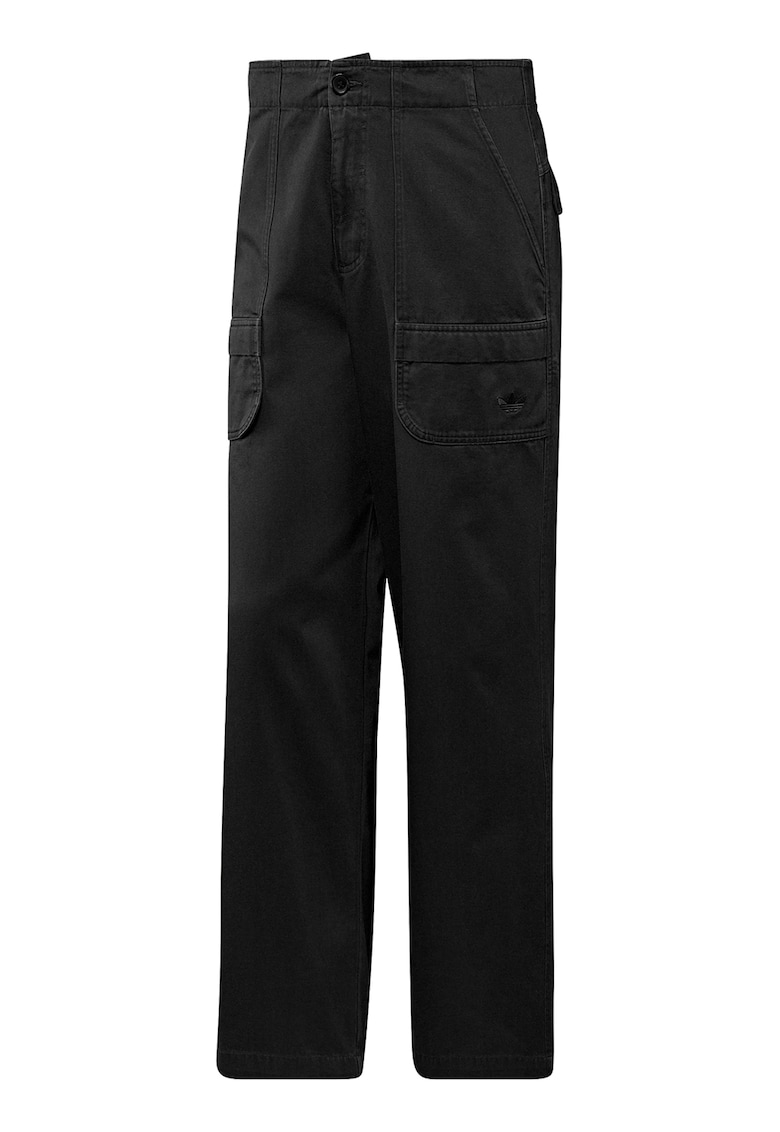 Pantaloni cargo cu talie inalta - Negru
