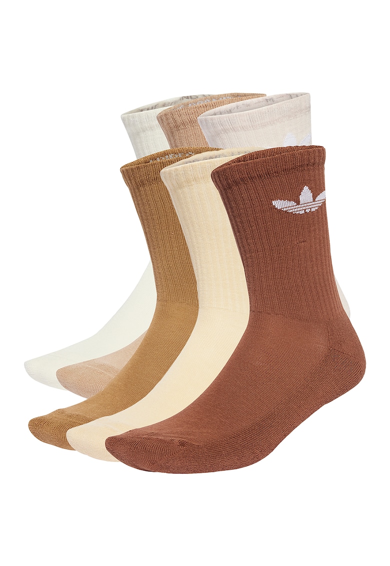 Set de sosete lungi unisex cu detaliu logo - 6 perechi Set de sosete lungi unisex cu detaliu logo - 6 perechi