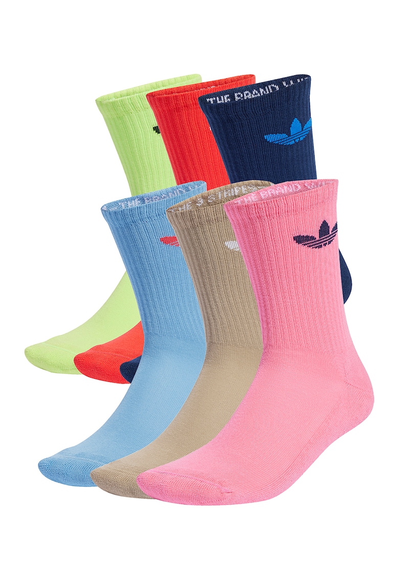 Set de sosete lungi unisex cu detaliu logo - 6 perechi Set de sosete lungi unisex cu detaliu logo - 6 perechi