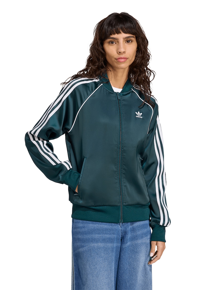 Bluza de trening din satin cu fermoar SST