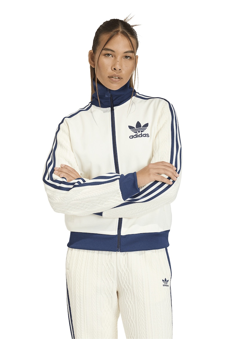 Bluza de trening cu buzunare cu fermoar - Alb/Albastru