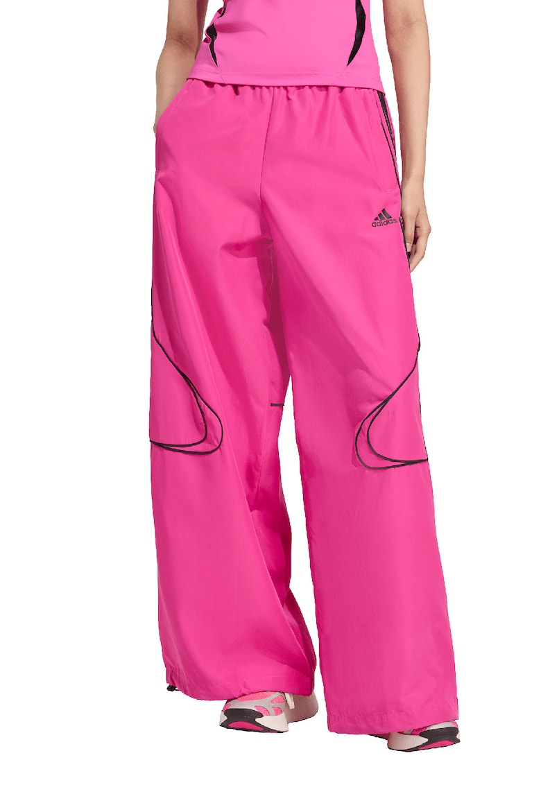 Pantaloni de trening cu croiala ampla si snururi de ajustare