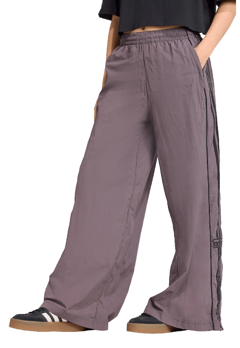 Pantaloni de trening cu croiala ampla si capse laterale - Violet prafuit