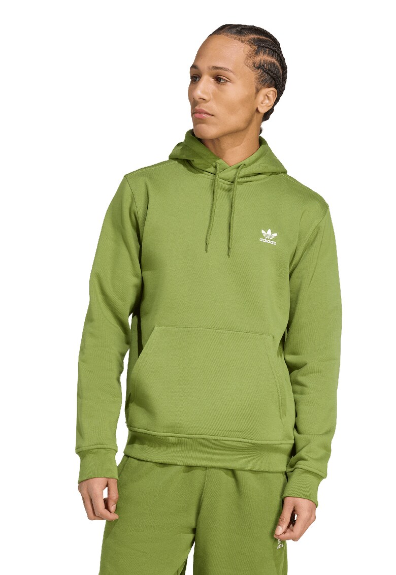 Hanorac cu buzunar kangaroo Essentials Trefoil - Verde