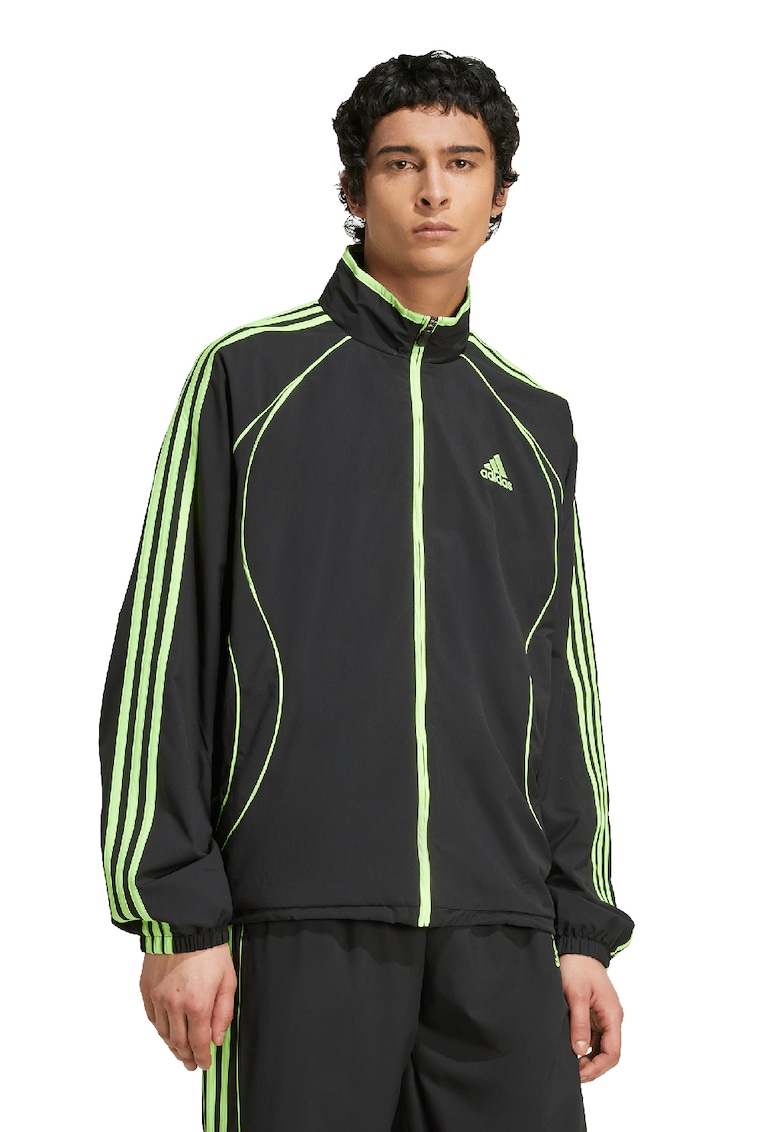 Bluza de trening lejera cu fermoar si guler mediu