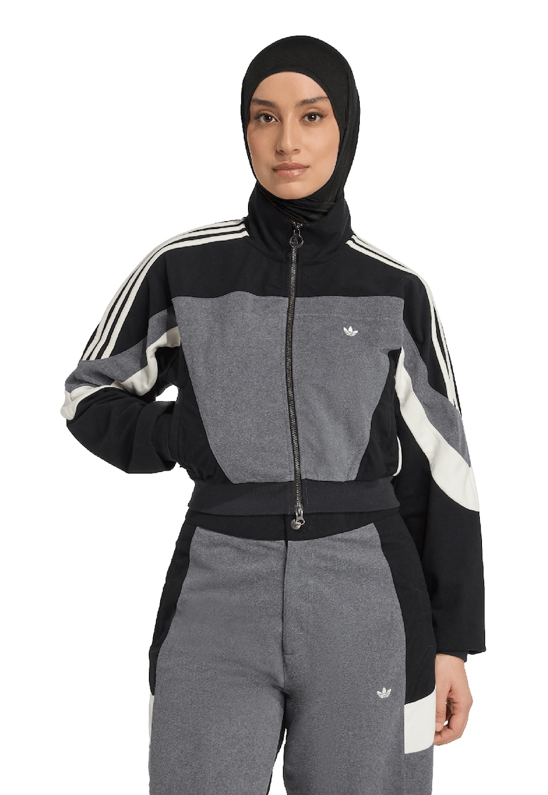 Bluza de trening cu fermoar si guler mediu