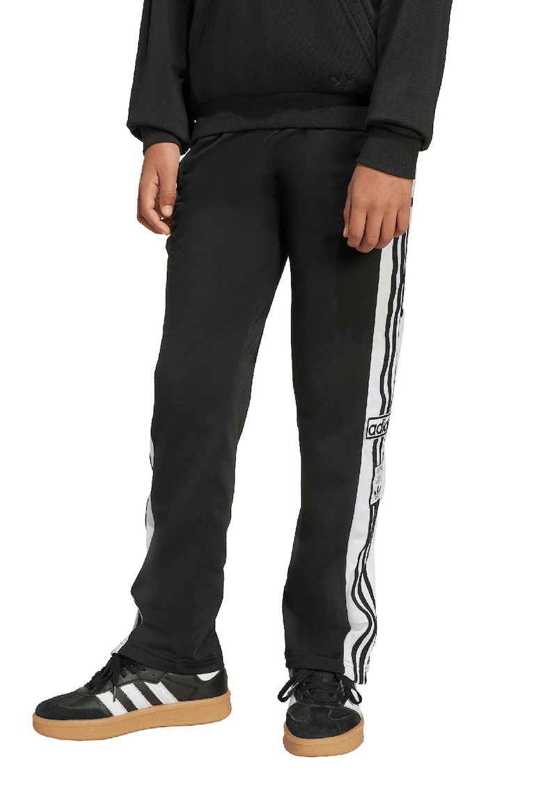 Pantaloni de trening cu logo si capse laterale