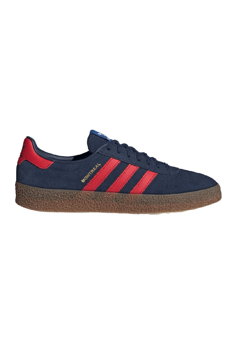 Pantofi sport din piele intoarsa Montreal - Albastru ultramarin/Portocaliu mandarina