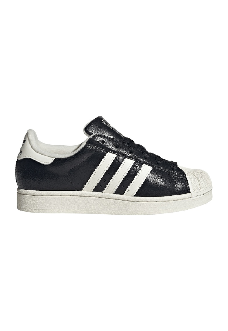 Pantofi sport din piele cu aspect retro Superstar II - Negru