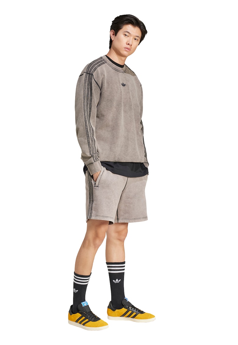 Bluza de trening cu logo broda si aspect decolorat