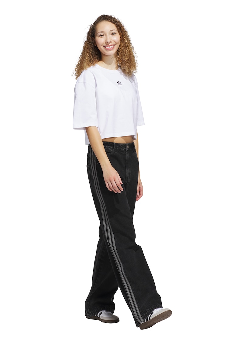 Tricou crop lejer Essentials - Alb