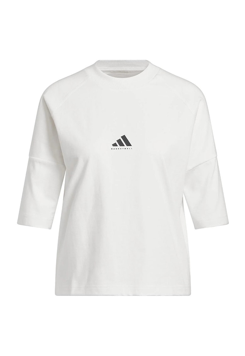 Tricou lejer cu maneci cazute - Alb