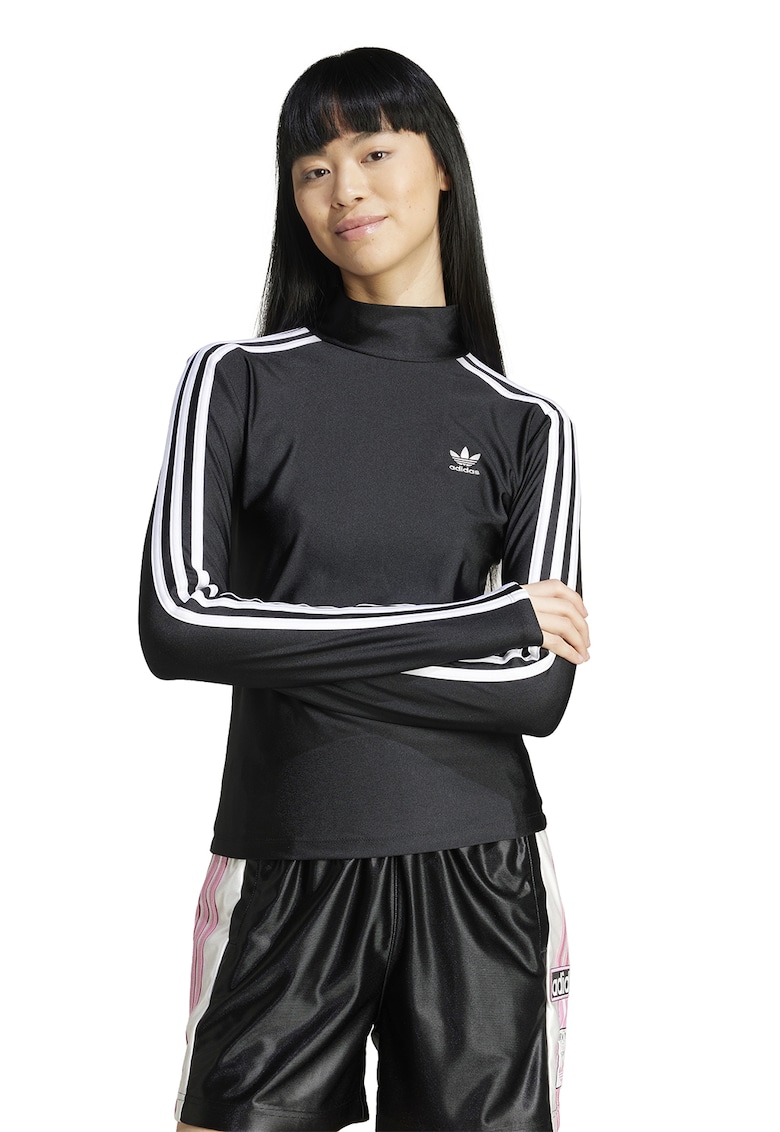 Bluza cu maneci lungi - guler scurt si detalii logo