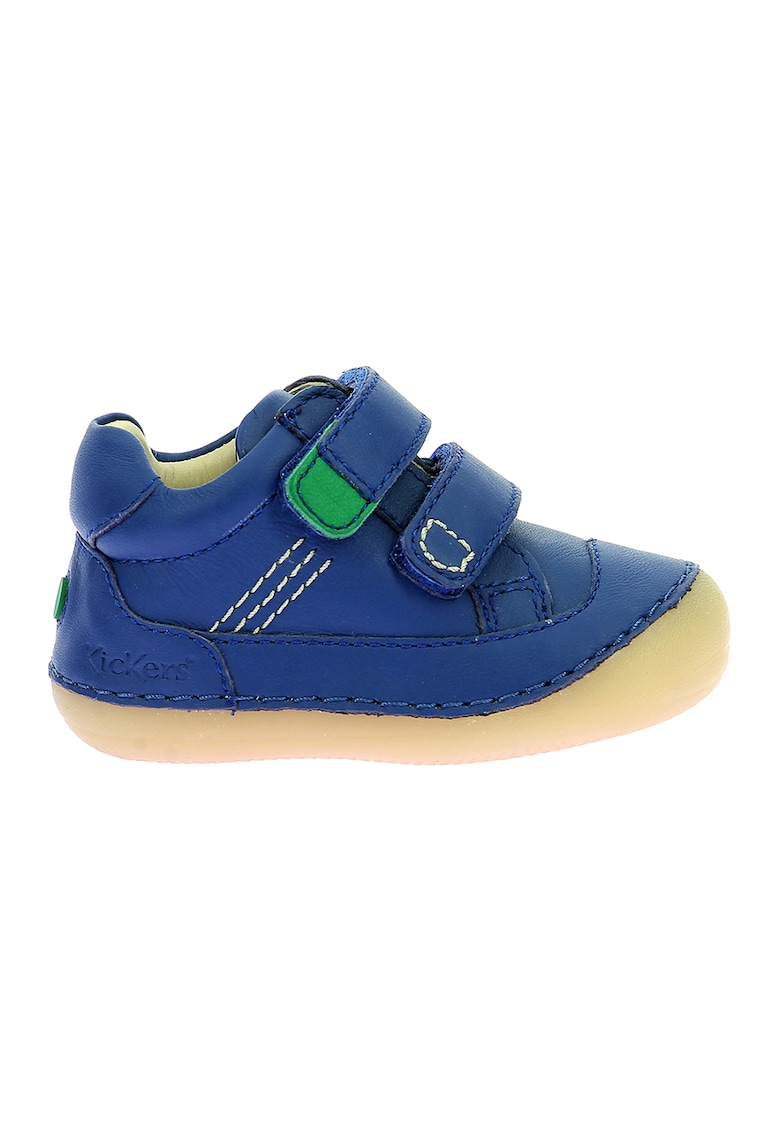Pantofi de piele cu cusaturi contrastante - Albastru royal