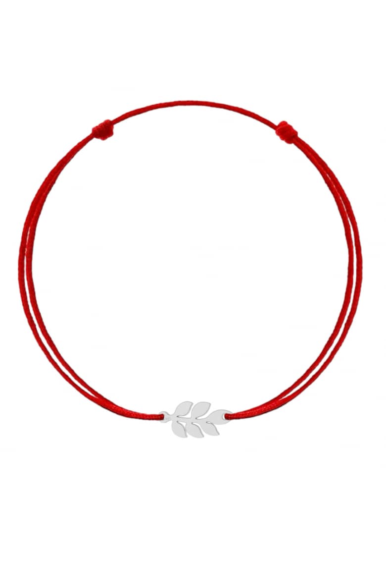 Bratara cu pandantiv Crenguta Maslin din Argint 925 - snur rosu reglabil Bratara cu pandantiv Crenguta Maslin din Argint 925 - snur rosu reglabil