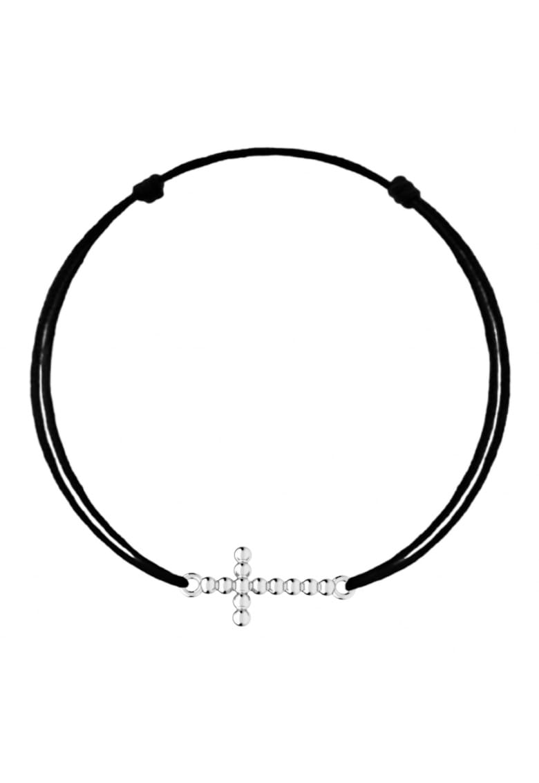 Bratara cu pandantiv Cruce Stilizata din Argint 925 - snur negru reglabil Bratara cu pandantiv Cruce Stilizata din Argint 925 - snur negru reglabil