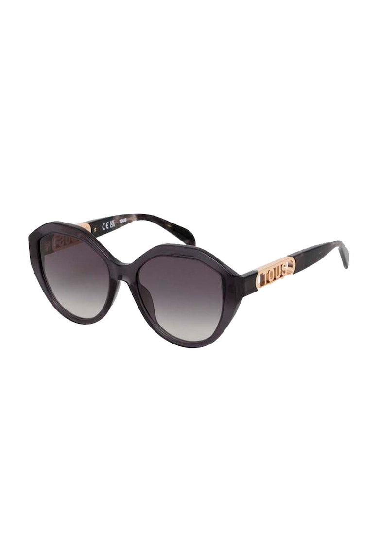 Ochelari de Soare Dama STOB90-550705 - Lentile Ø55 mm Policarbonat - Protectie UV400 - Rama Acetat Negru/Gri - Include Husa