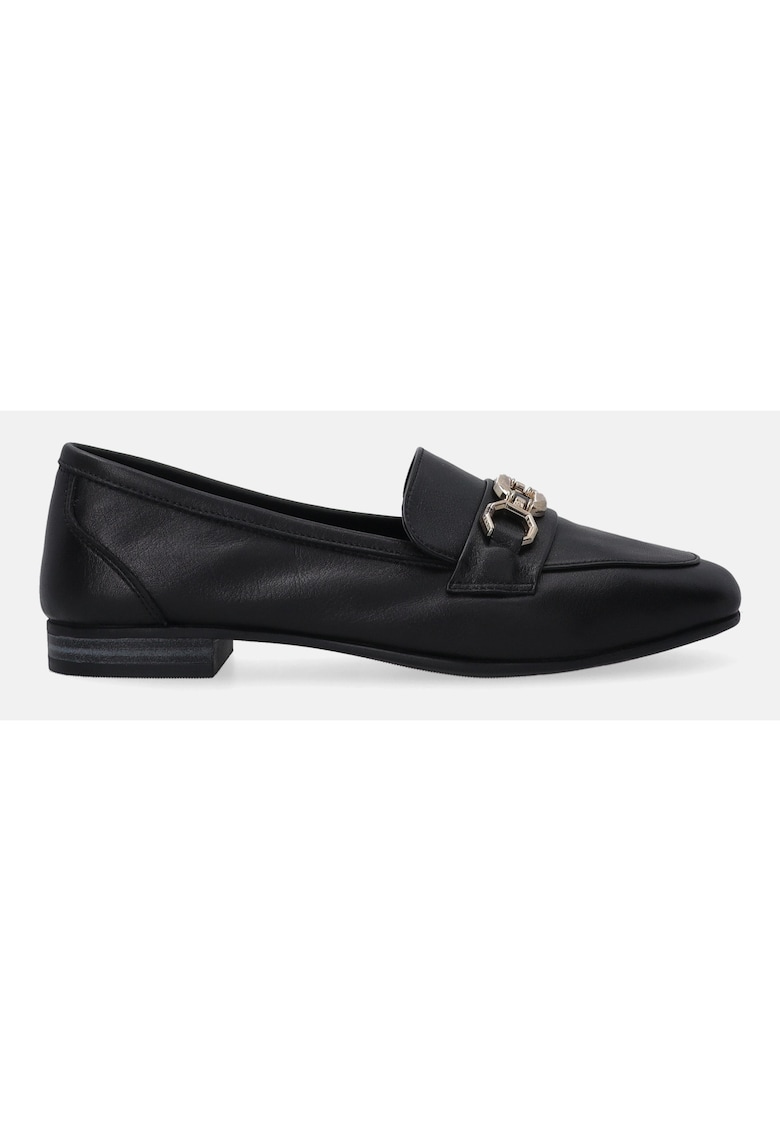Pantofi tip loafer din piele cu detaliu metalic