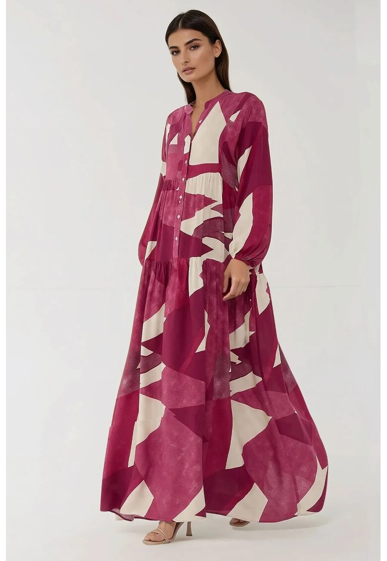 Rochie maxi - rosu - viscoza