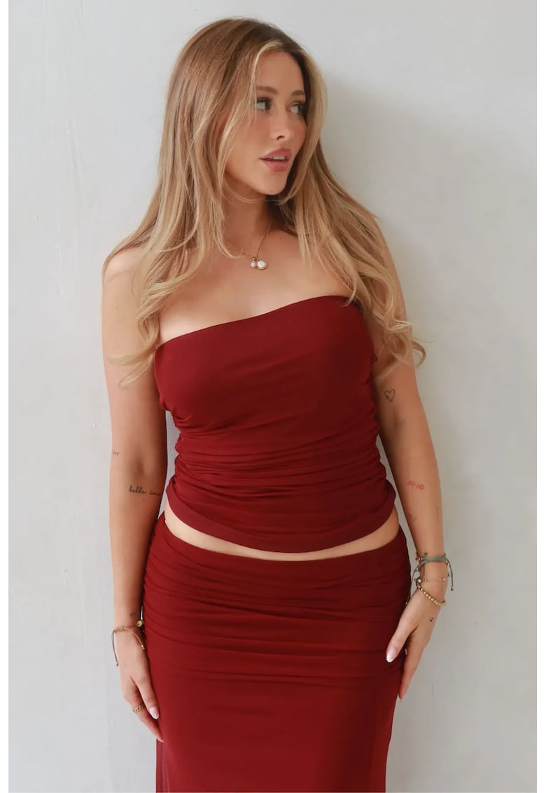 Top dama - set coordonat - Slim Fit Multiway - rosu - jerseu