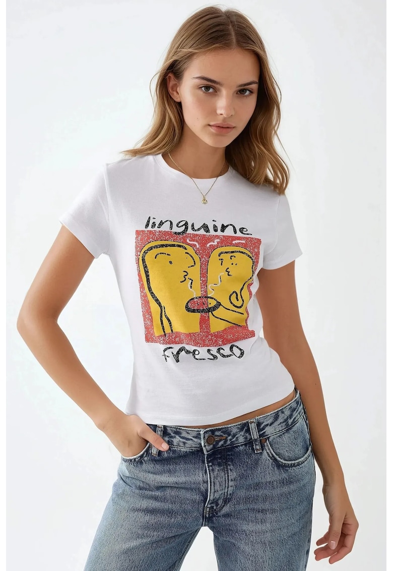 Tricouri dama -  tricou slim fit - guler rotund - multicolor - jerseu