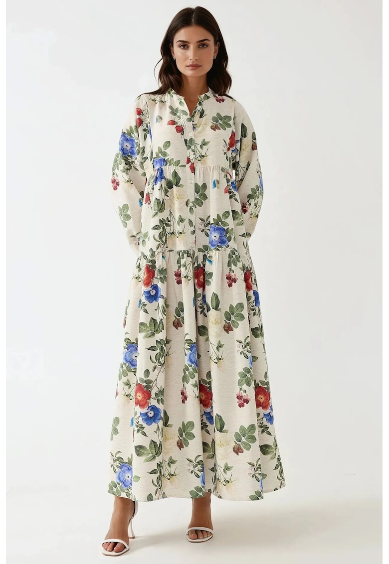 Rochie maxi -  imprimeu floral - multicolor - in