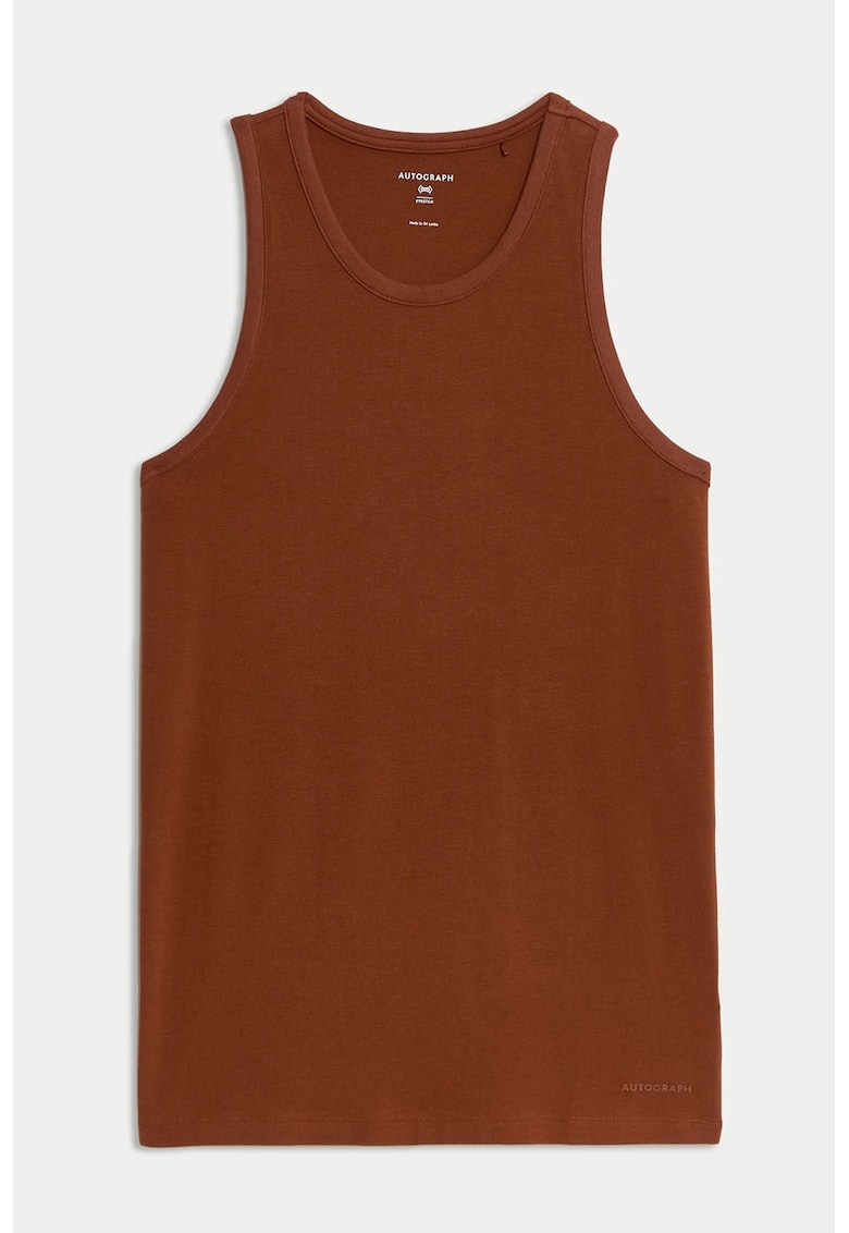 Top de pijama din amestec de modal - Maro
