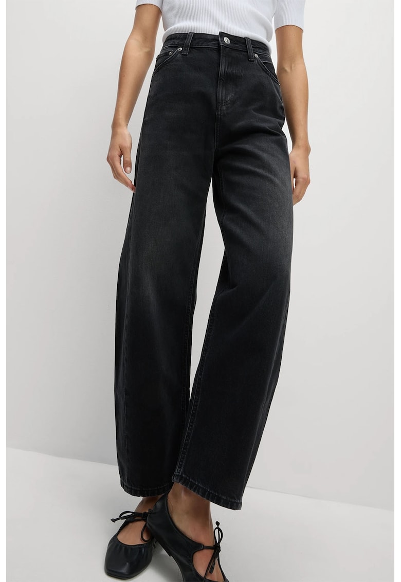 Marks Spencer Blugi cu talie inalta si croiala ampla - Negru