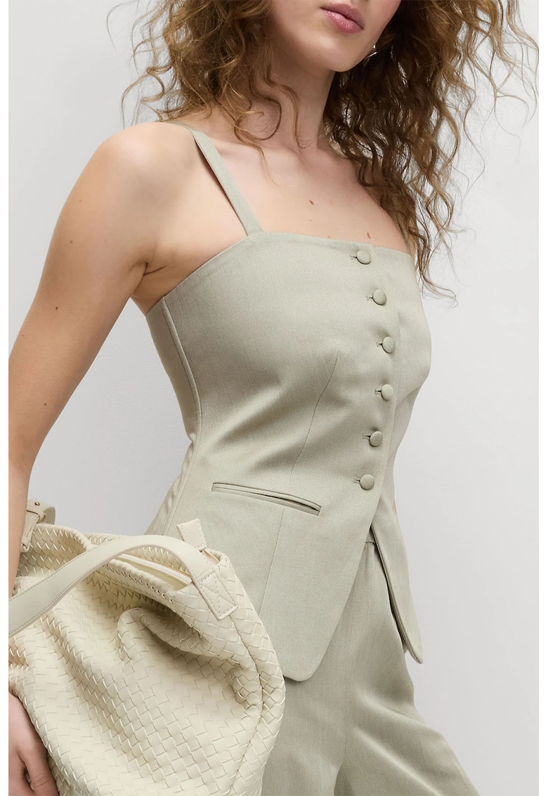 Marks Spencer Vesta cu nasturi si buzunare cu refilet - Verde fistic