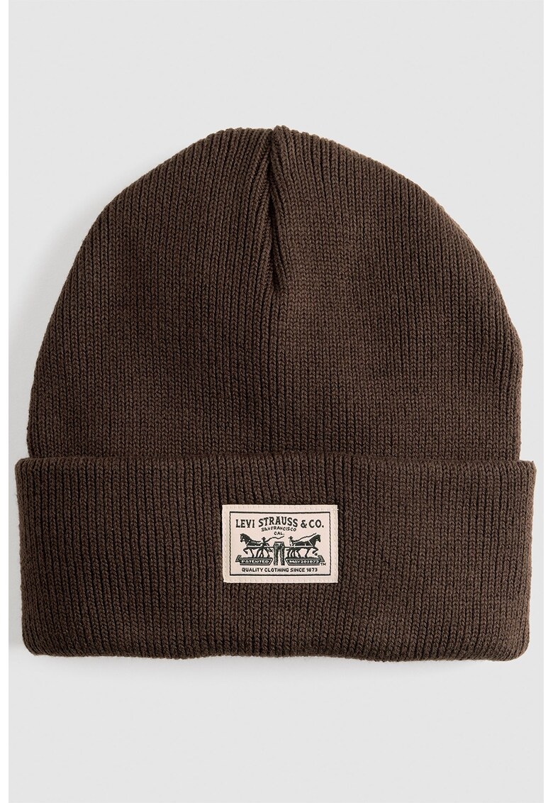 Caciula cu aplicatie logo - Maro inchis