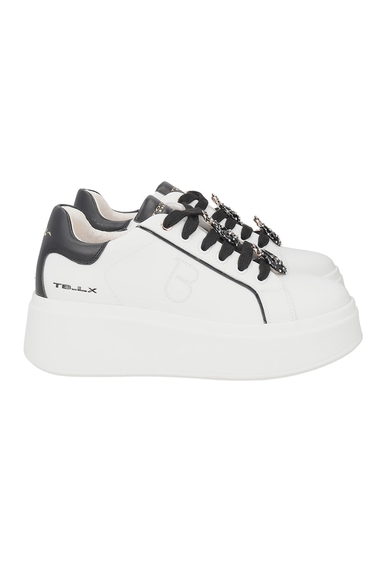 Pantofi sport cu segmente din piele