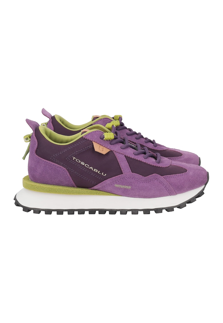 Pantofi sport cu segmente din piele intoarsa