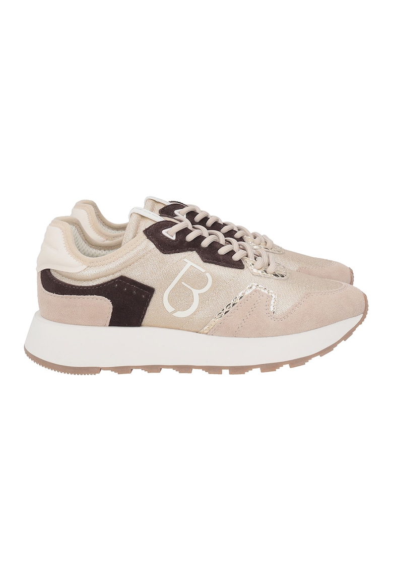 Pantofi sport cu segmente din piele intoarsa