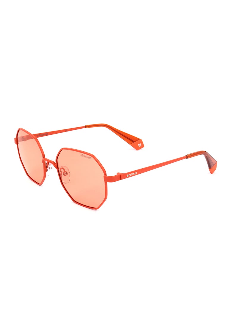 Ochelari de soare unisex hexagonali polarizati - Portocaliu mandarina