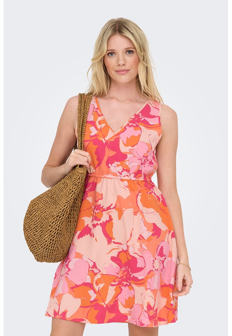 Rochie cu imprimeu si decolteu in V Sara