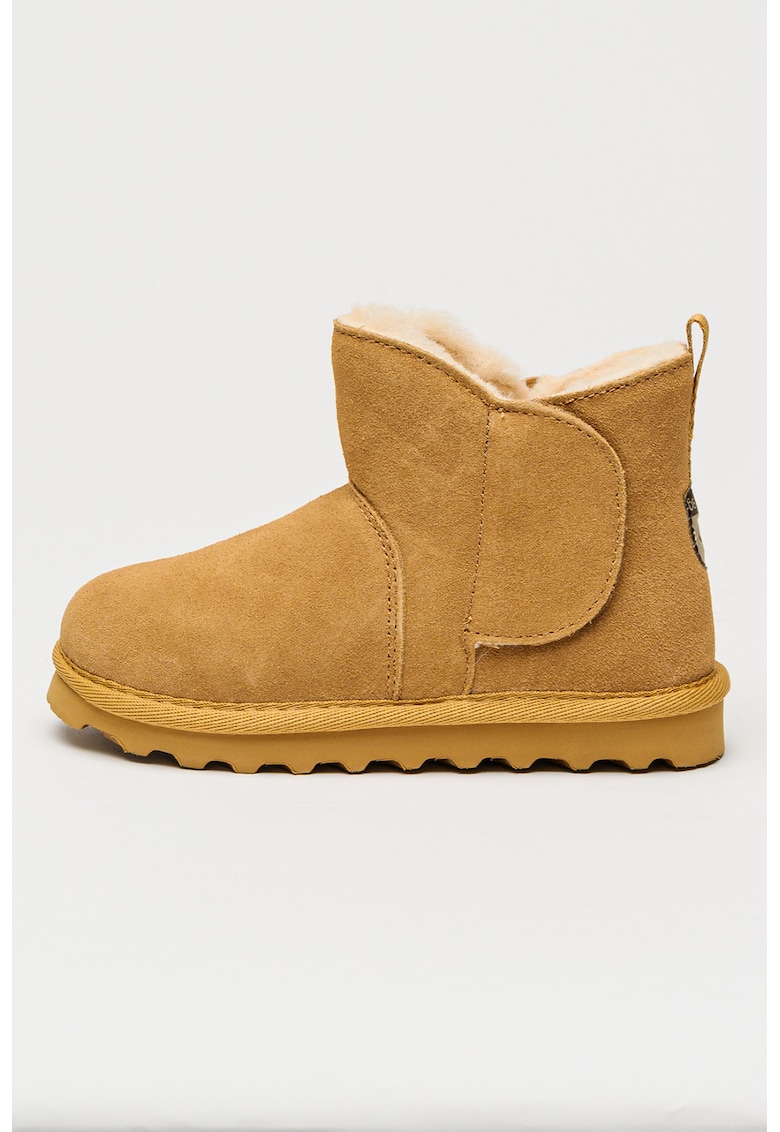 Ghete din piele intoarsa cu captuseala din amestec de lana Ruthie