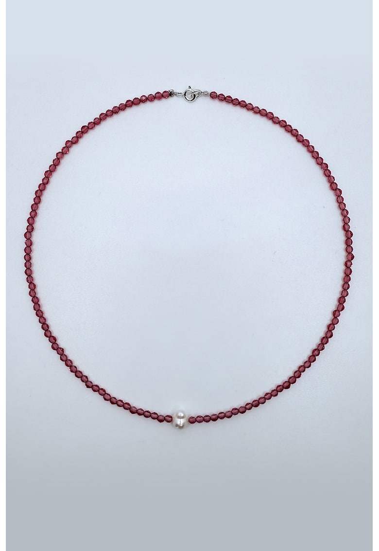 Colier cu perla de cultura si element argintiu