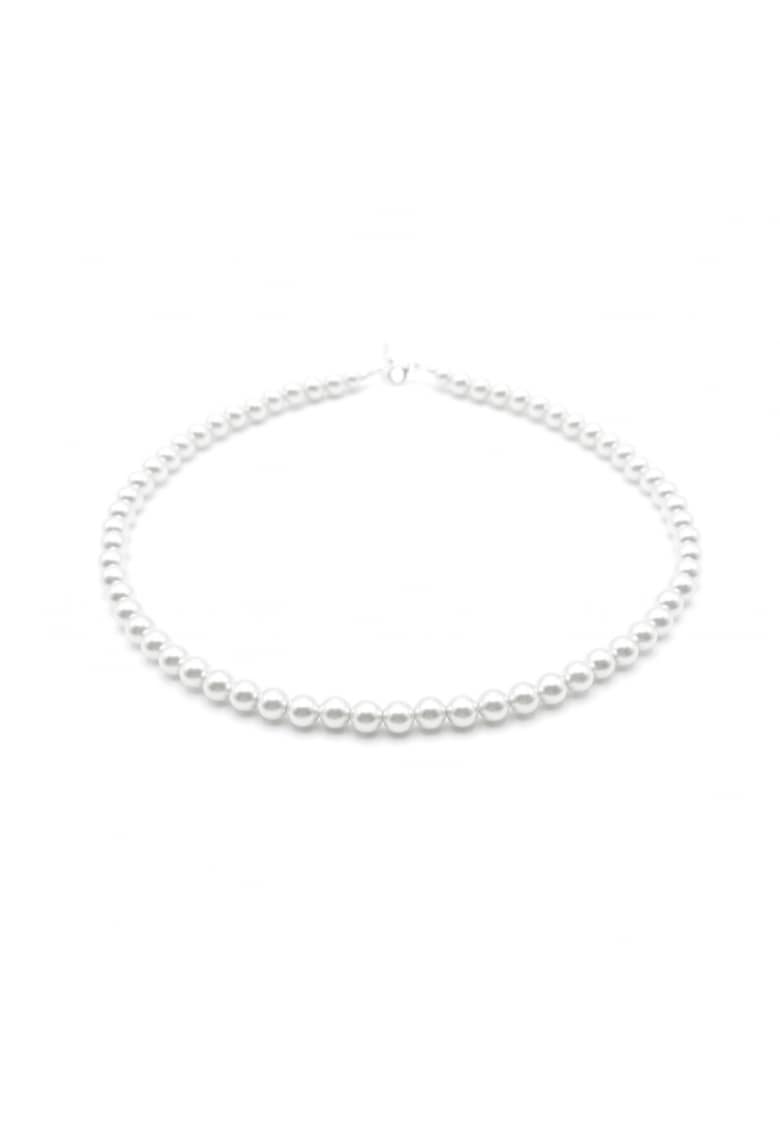 Colier cu Perle Preciosa albe si inchidere din Argint 925 - reglabil 39-42 cm - perle 6mm - dama